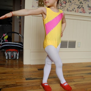 Yellow and Pink Gymnastics Leotard image 2