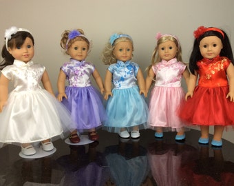 Doll Chinese Dress  (New Style), Fits like 18"American Girl Doll Clothes