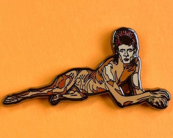 DAVID BOWIE - Diamond Dog Unofficial Tribute luxury pin with simulated ‘diamond’ earring.