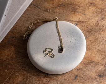 Organic Cement Decor, Pebble Shaped, Nesting Cement Dish, Minimalist Catchall
