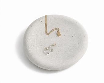Pebble Shaped Tray, Irregular Tray Decor, Riverstone Bowl, Nesting Cement Dish, Japandi Decorations