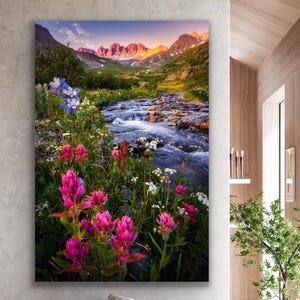 冬の自然写真、ピンクの梅の花に積もった雪、室内装飾、大きな壁アート