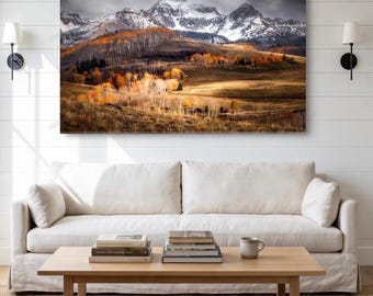 Colorado Telluride Golden Autumn Aspen Trees, San Juan Mountains Fall Foliage Photography Wall Art