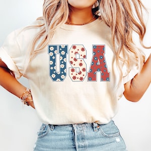 Comfort Colors America Fourth of July Shirt, 4th Of July USA Patriotic Shirt, USA Flag Shirt, Memorial Day Shirt, USA Women's Shirt