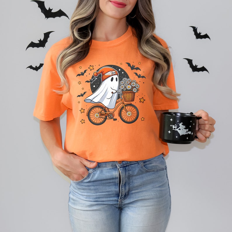 Comfort Colors® Halloween Shirt, Cute Halloween Ghost Shirt, Halloween Women's Shirt, Fall Shirt, Halloween Party Shirt,Spooky Season Shirt image 7