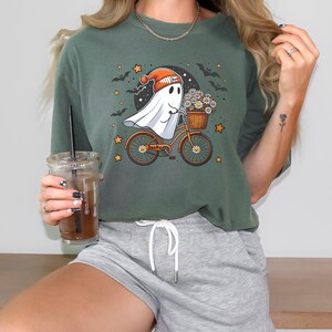 Comfort Colors® Halloween Shirt, Cute Halloween Ghost Shirt, Halloween Women's Shirt, Fall Shirt, Halloween Party Shirt,Spooky Season Shirt image 5