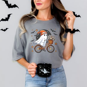 Comfort Colors® Halloween Shirt, Cute Halloween Ghost Shirt, Halloween Women's Shirt, Fall Shirt, Halloween Party Shirt,Spooky Season Shirt image 8