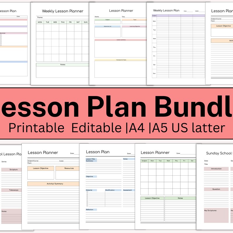 Editable Lesson Plan - Etsy