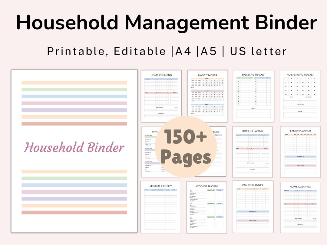 Household Binder Printable PDF, Home Management Binder, House Binder ...