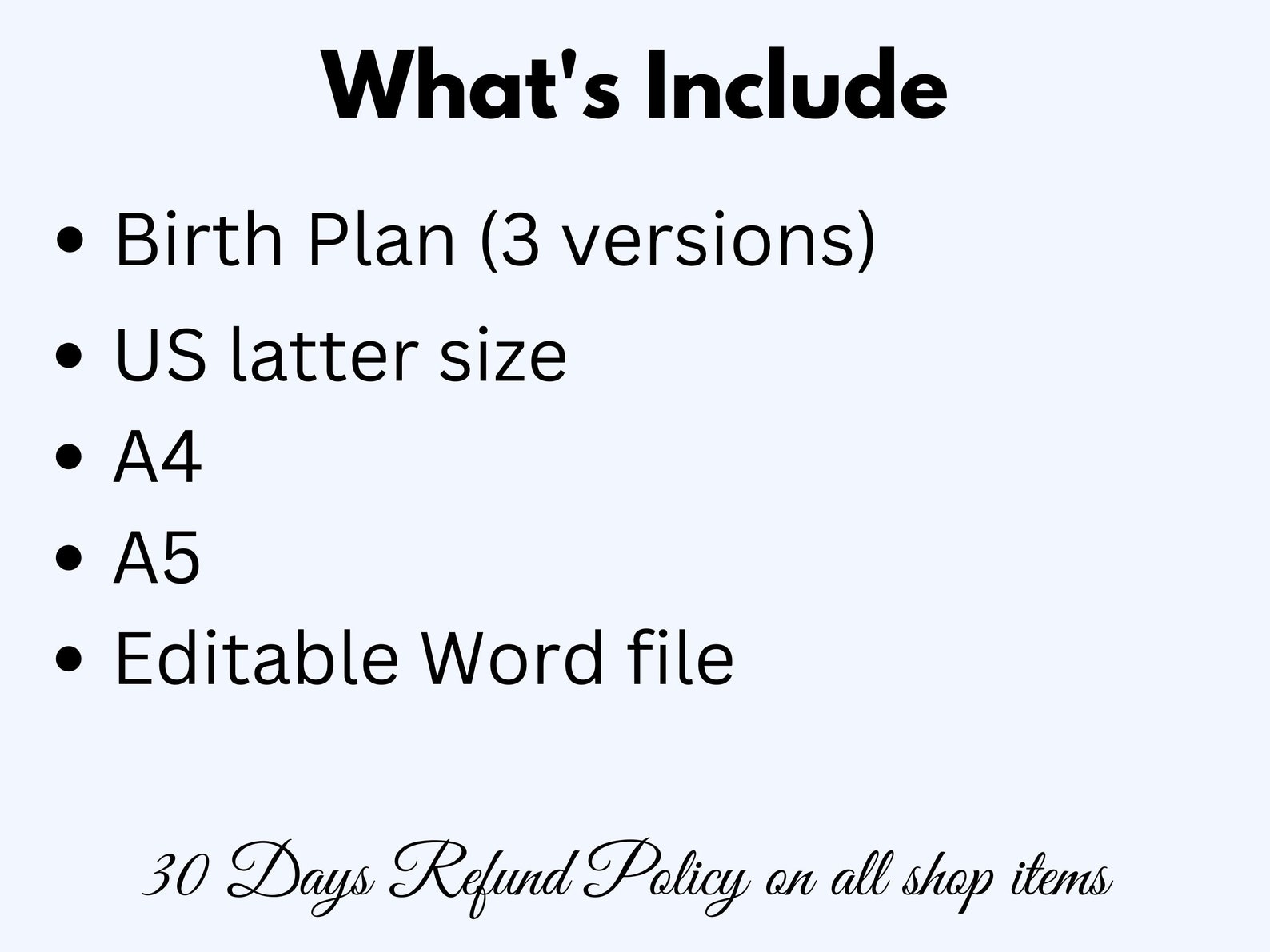 EDITABLE Birth Plan, Printable Birth Plan Template, Birth Preference