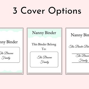 NANNY Binder Printable, Nanny Planner Template Bundle, Nanny Contract ...
