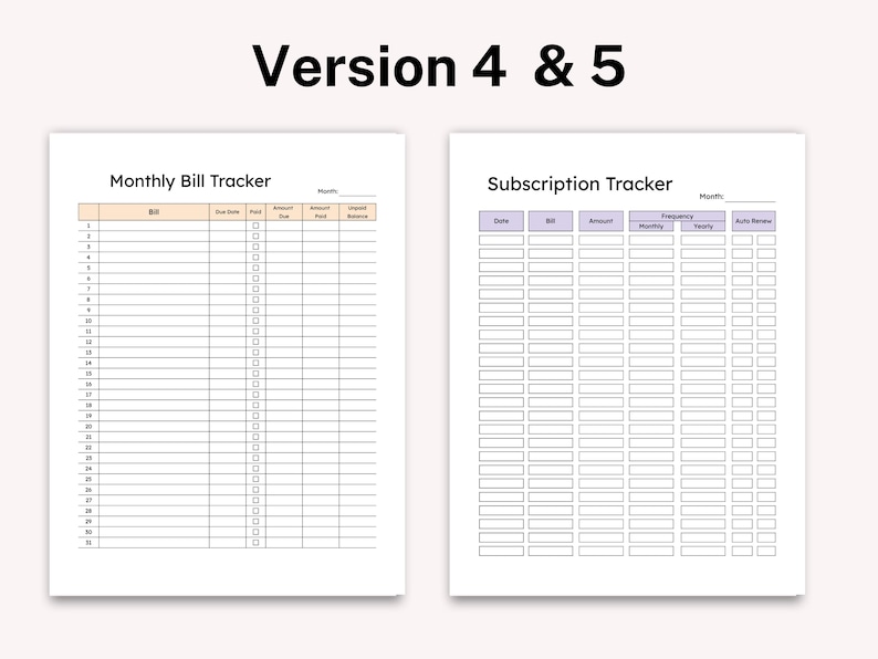 EDITABLE Bill Tracker Planner Printable, Bill Payment Checklist, Bill ...