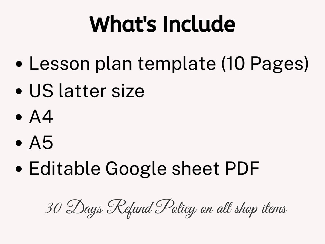 Editable LESSON Plan Template, Lesson Planner Printable, Homeschool