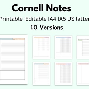 Cornell Notes Templates Bundle, Cornell Notes Method, Student Note ...