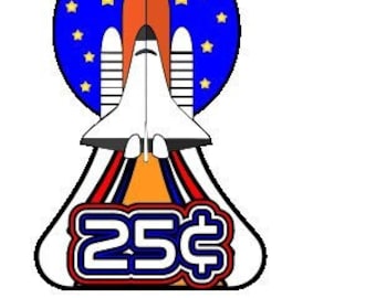 Shuttle Launch Candy or Gumball Vending Decals