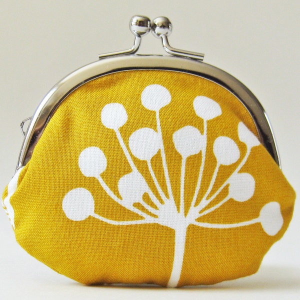 coin purse - mustard flowers