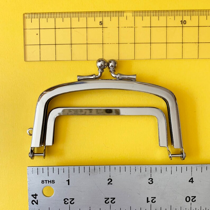 Small coin purse frame with divider nickel metal frame Etsy