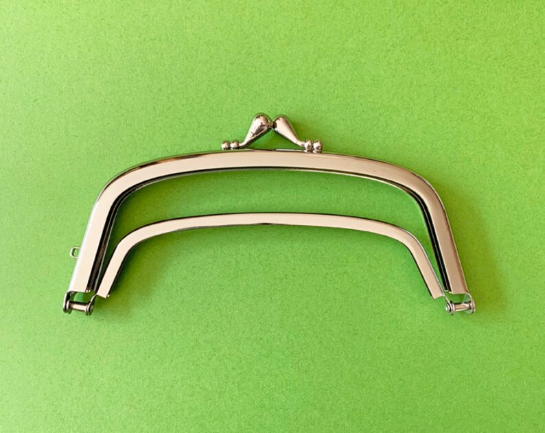 Metal coin purse frame with divider in nickel silver Etsy