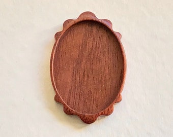 MADE-TO-ORDER - Brooch Blank - Pendant Tray - Handcrafted by ArtBASE - Hardwood - 34 x 52 mm
