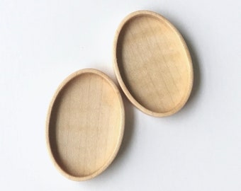 Fine finished hardwood bezel setting - Maple - 27 x 40 mm cavity- Set of 2 - (A63-Mp)