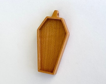 Coffin blank pendant tray - Hardwood - 24 x 44 mm cavity