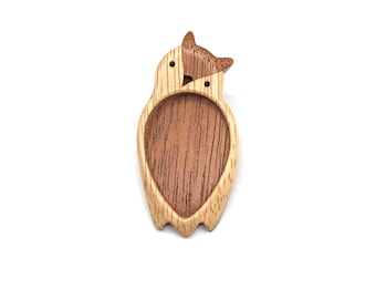 Owl pendant blank setting - Hardwood marquetry work