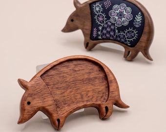 Armadillo bezel tray brooch base - Hardwood: several wood options