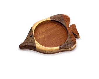 Fish bezel tray brooch base - Hardwood marquetry work