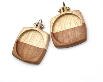 Bezel-Hoop Hybrid Pendant - Hardwood - 35 mm round cavity