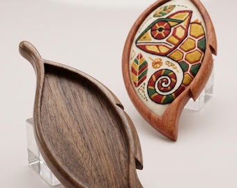 MADE- to-ORDER - Leaf Brooch Blank Setting- Hardwood