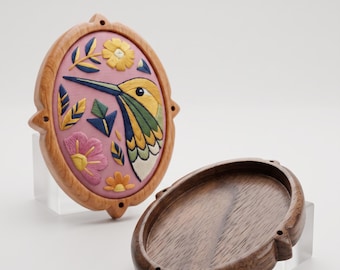 Artisan quality fine finished bezel setting - Hardwood - Oval cavity 30x40 mm