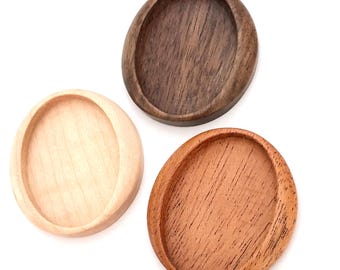 Light large bezel tray setting - Fine finished hardwood - 30 x 40 mm cavity