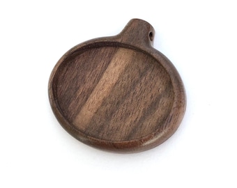 Handmade Hardwood Oval Cameo Pendant Base: 30x40mm Bezel Setting