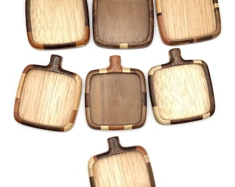 Pendant base bezel - Hardwood marquetry work - Square cavity 33 mm side