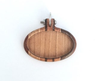 NEW Bezel Mini Hoop Hybrid - Hardwood marquetry work - Oval cavity: 40 x 25 mm