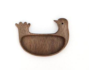 Bird bezel tray brooch base - Hardwood - (X70)