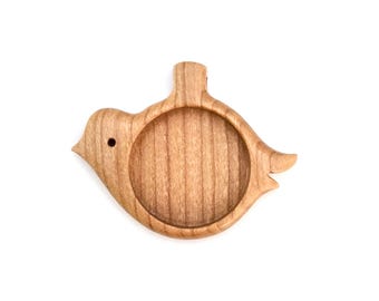 Bird pendant blank - Miniature woodcraft - Hardwood - 25.5 mm Cavity diameter