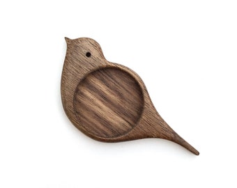 MADE-TO-ORDER - Bird brooch bezel tray setting - Hardwood - 1" - 25.5 mm - (X625)