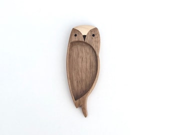 Owl - Original design finished hardwood blank - Hardwood marquetry work