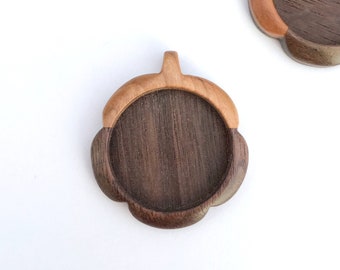 Flower - Original design finished hardwood pendant blank - 30 mm cavity