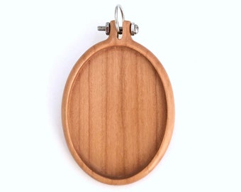 NEW Bezel-Hoop Hybrid - Hardwood - Large oval - 42 x 55 mm cavity