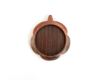 Flower - Original design finished hardwood pendant blank - 30 mm cavity