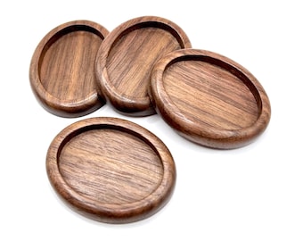 Embroidery brooch oval cameo - Fine finished hardwood - 30 x 40 mm cavity