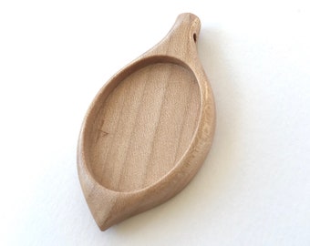 Original design fine finished pendant blank - Hardwood - 30 x 40 mm cavity