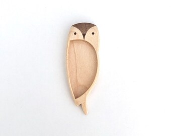 Owl - Original design finished hardwood blank - Hardwood marquetry work