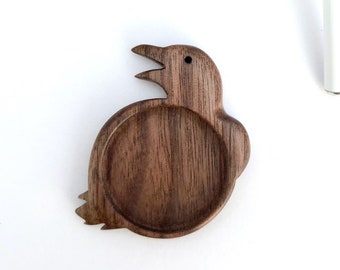 Bird Bezel Tray Setting - Hardwood: walnut - Round cavity 30 mm