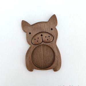 Dog Frenchie Original design fine finished hardwood blank Hardwood 25 mm cavity diameter image 1