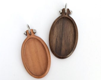 NEW Bezel-Hoop Hybrid - Hardwood - Oval cavity: 25 x 40 mm