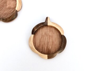 Flower - Original design finished hardwood pendant blank - 30 mm cavity