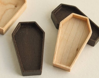 Coffin bezel setting tray - Walnut, Maple, Cherry or Mahogany -  24 x 44 mm cavity - (P71) - Set of TWO